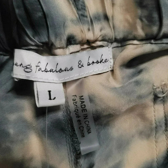 YOUNG FABULOUS & BROKE SIZE L JANELLE ANKLE TIE DYE CARGO POCKETS PANTS Women’s - Picture 5 of 12